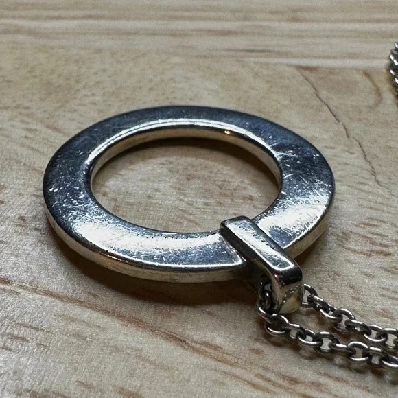 Tiffany & Co Sterling Silver Circle Pendant Necklace 925 - Picture 8 of 11